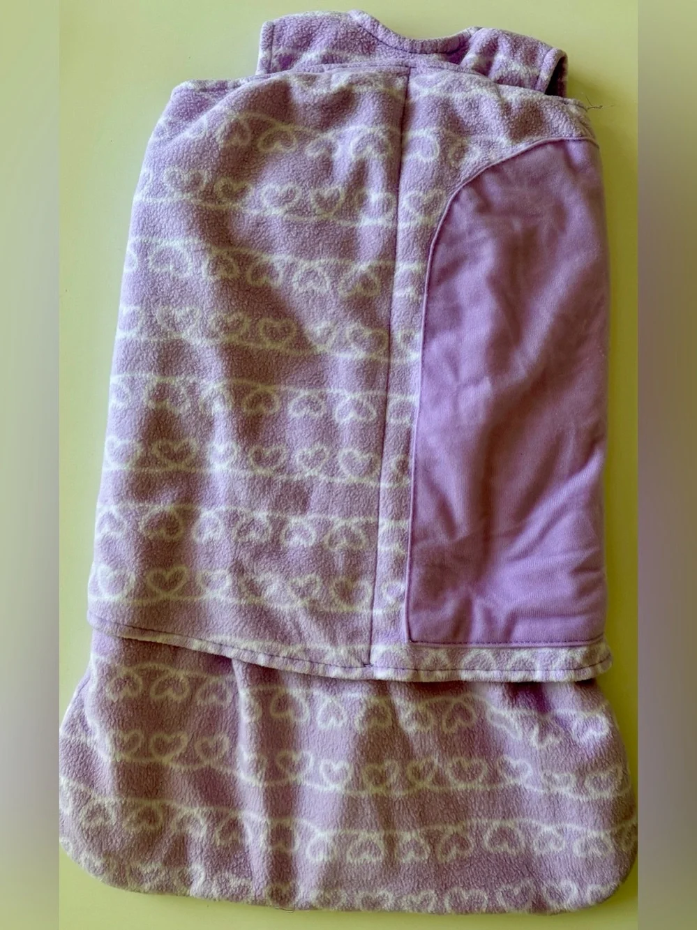 Halo Newborn 0-3 Months Swaddle Micro-Fleece TOG 3.0 Purple, White Hearts 💟